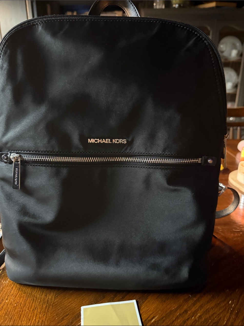 Michael Kors Black Nylon Backpack with Silver Hardware
